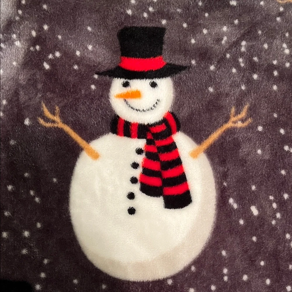 Pavilia plush Snowmen fleece blanket